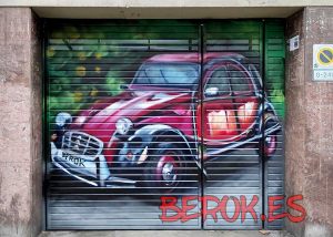 graffiti coche 2 caballos calle marina Barcelona